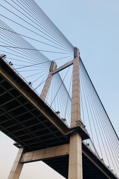 Bridge spanning the bay