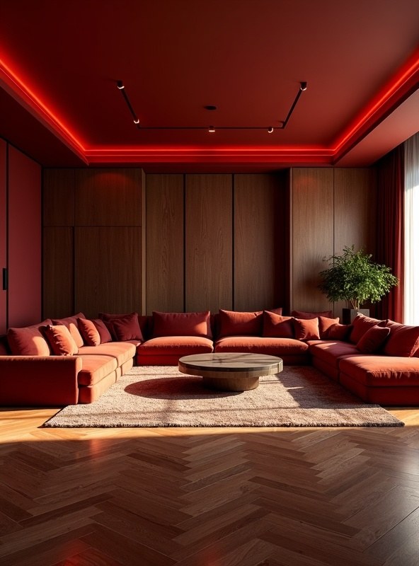 Clean, modern residential lounge